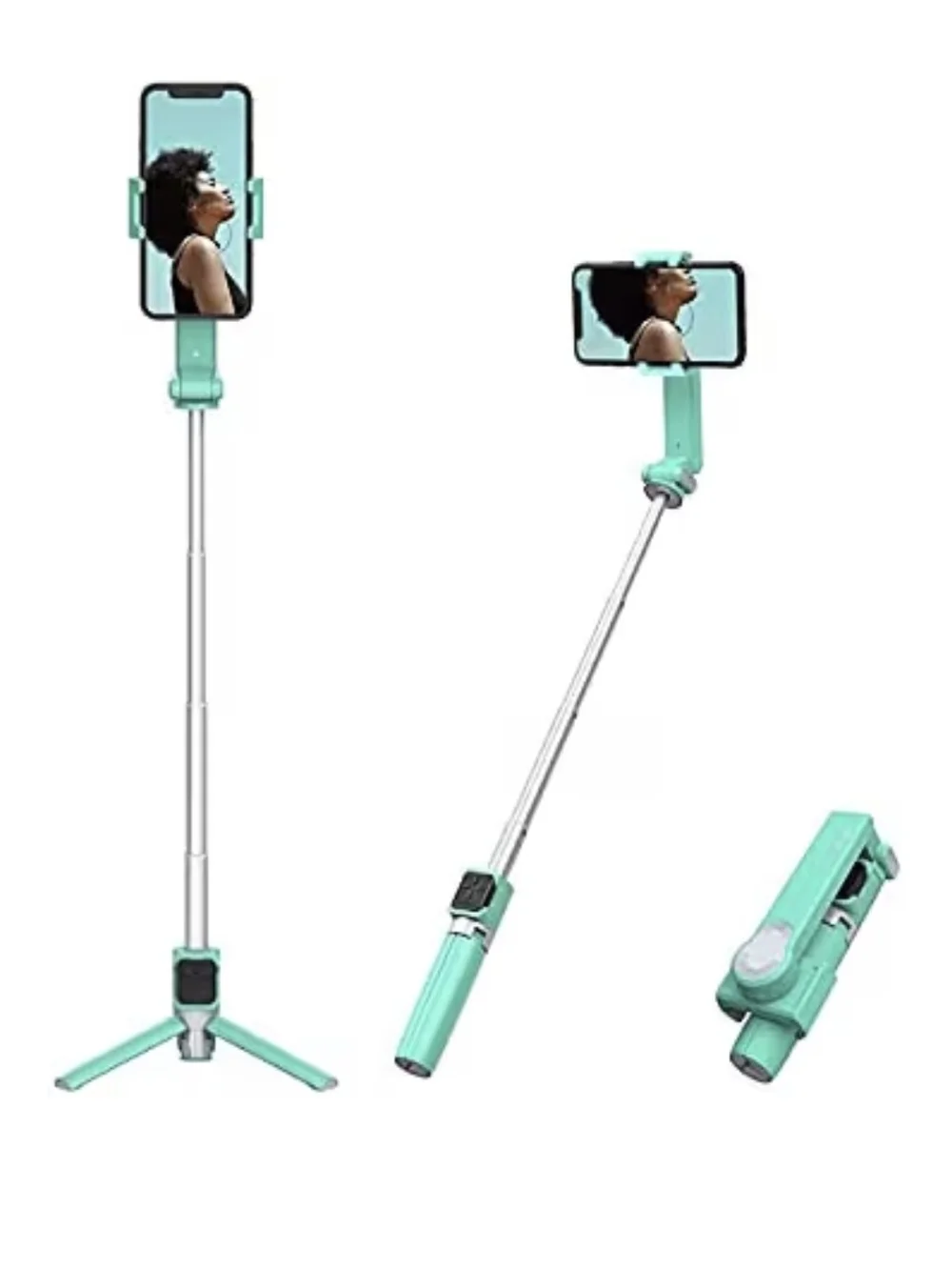 MOZA Bluetooth Remote + Mint Green Phone Tripod Selfie Stick - NIB